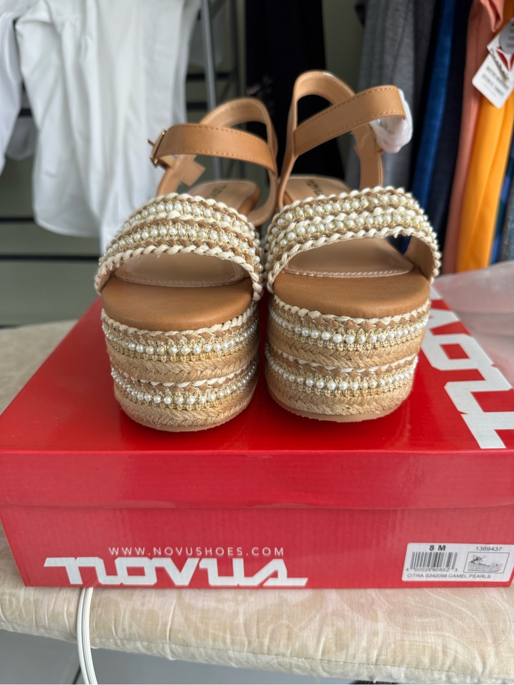 Espadrille Wedge Sandals—NEVER USED